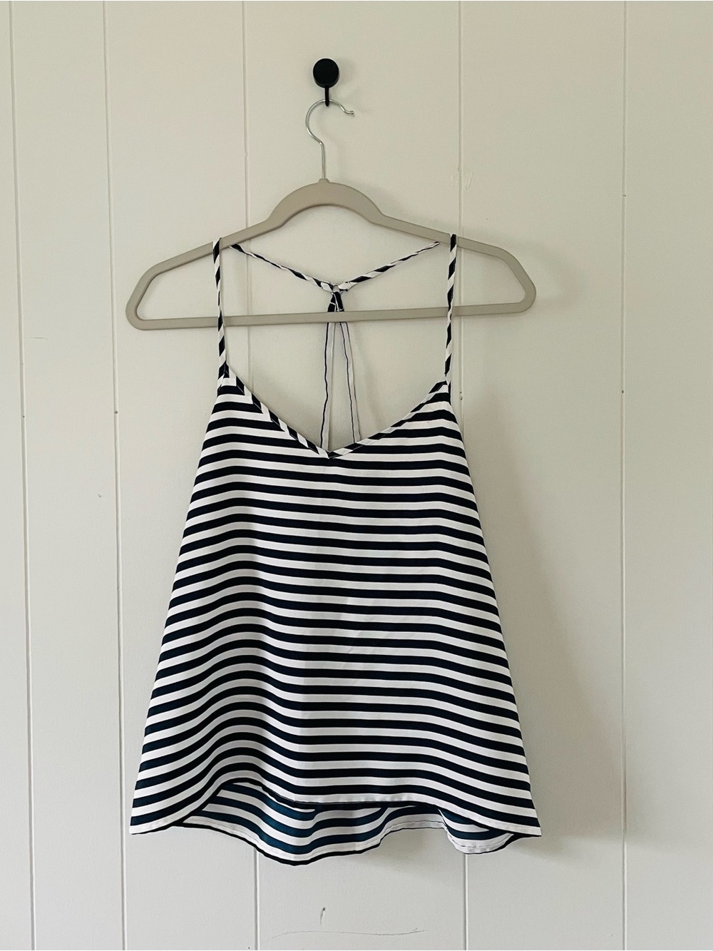 Hollister Black and White Striped Tank Top